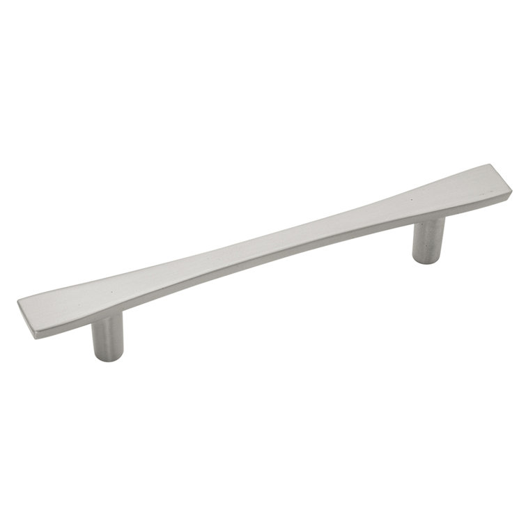 Satin Nickel Modern Bar Cabinet Handle with Mounting Hardware