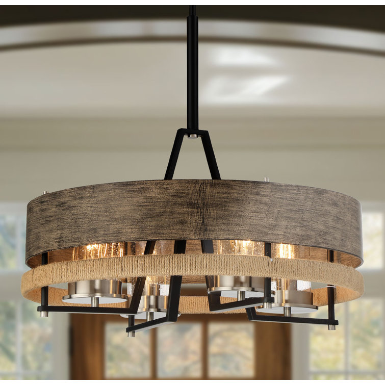Silver Creek 24" Stone Grey & Brushed Nickel 4-Light Outdoor Pendant