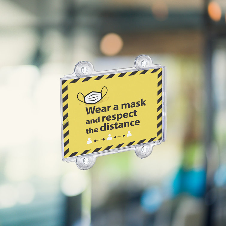 Clear Acrylic Window/Door Sign Holder Frame with Suction Cups, 8.5''W x 11''H