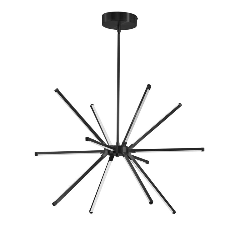 Array 12-Light Matte Black LED Sputnik Modern Chandelier