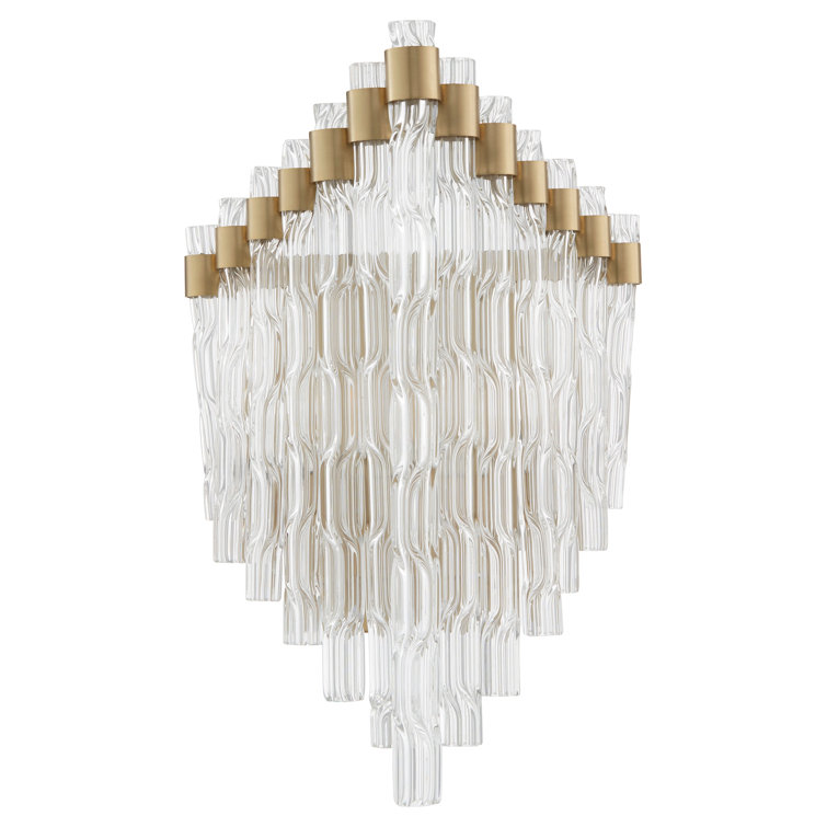 Aged Brass and Glass 1-Light Wall Sconce