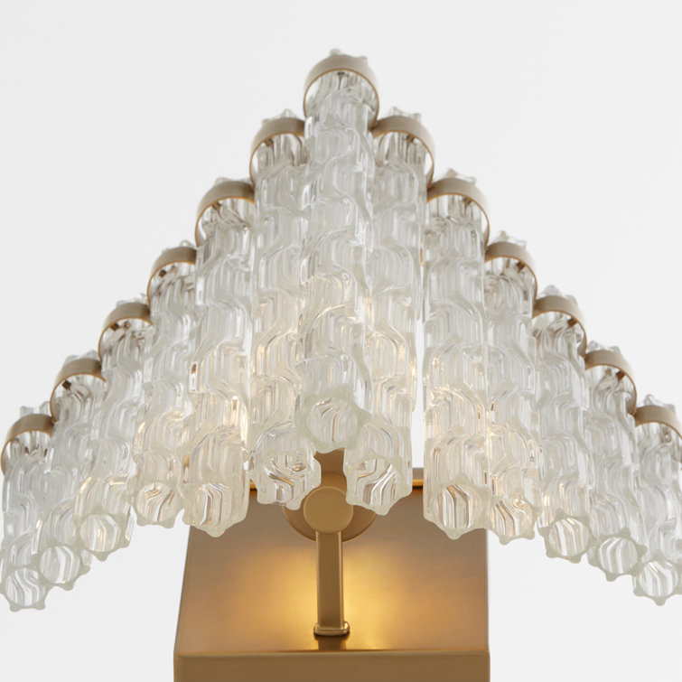 Aged Brass and Glass 1-Light Wall Sconce