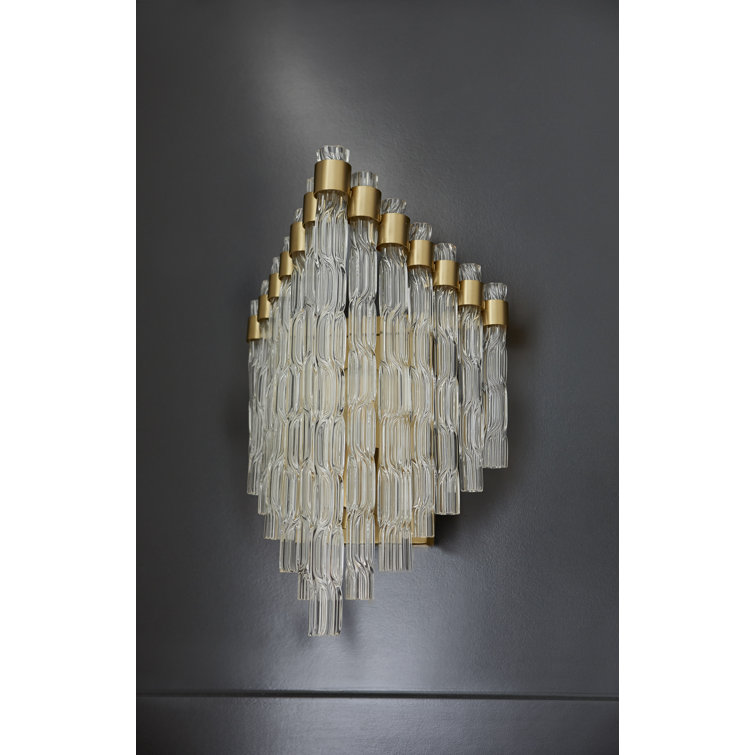 Aged Brass and Glass 1-Light Wall Sconce