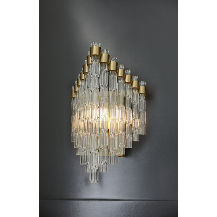 Aged Brass and Glass 1-Light Wall Sconce