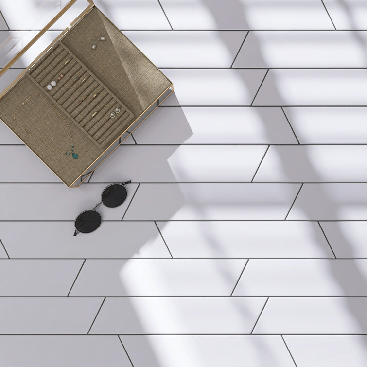 Elegance White Chevron Matte Porcelain Floor and Wall Tile