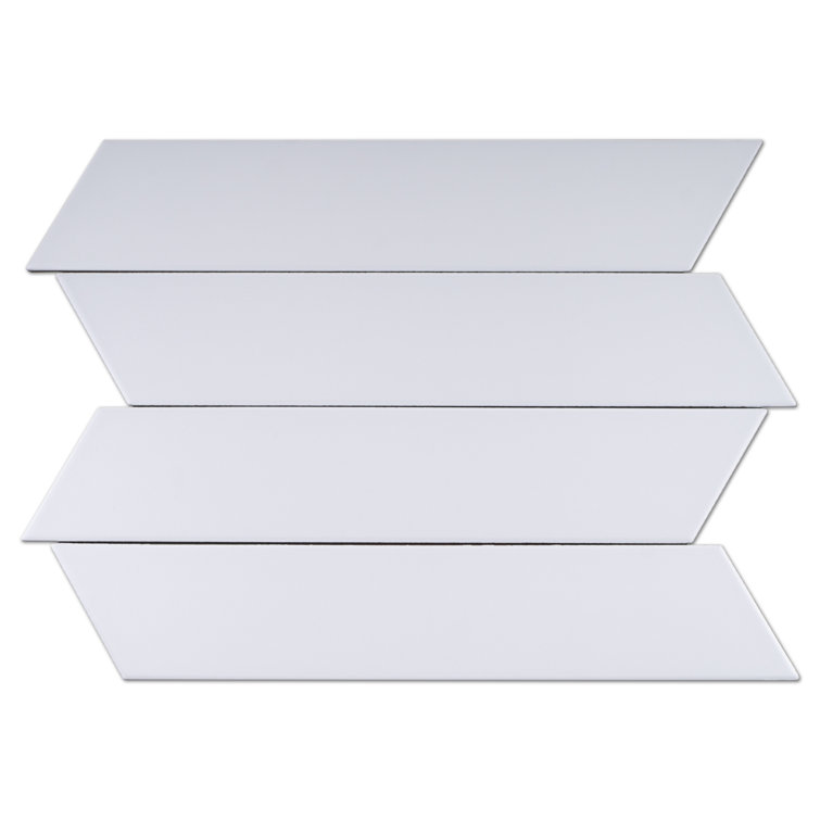 Elegance White Chevron Matte Porcelain Floor and Wall Tile