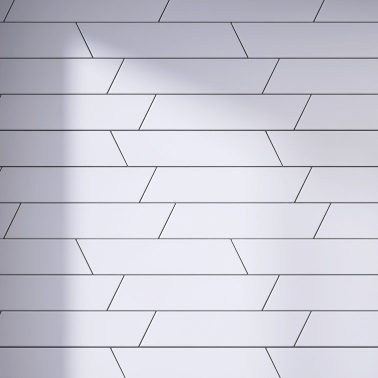 Elegance White Chevron Matte Porcelain Floor and Wall Tile