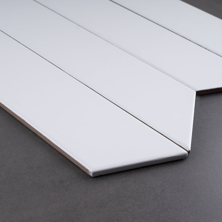 Elegance White Chevron Matte Porcelain Floor and Wall Tile