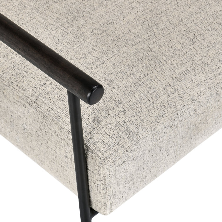 Eliicott Transitional Beige Polyester Accent Chair with Birch Legs