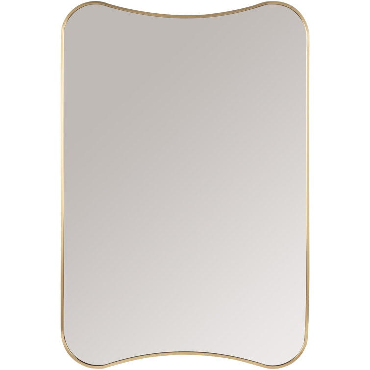 Bellona Gold Aluminum Wavy Rectangular Wall Mirror