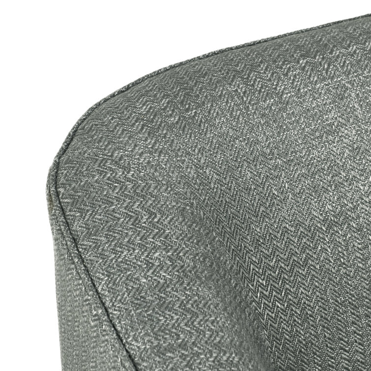 Taupe Twill Handcrafted Swivel Barrel Chair