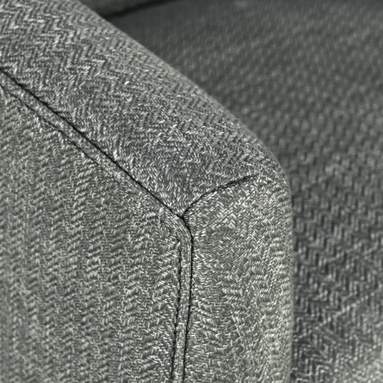 Taupe Twill Handcrafted Swivel Barrel Chair