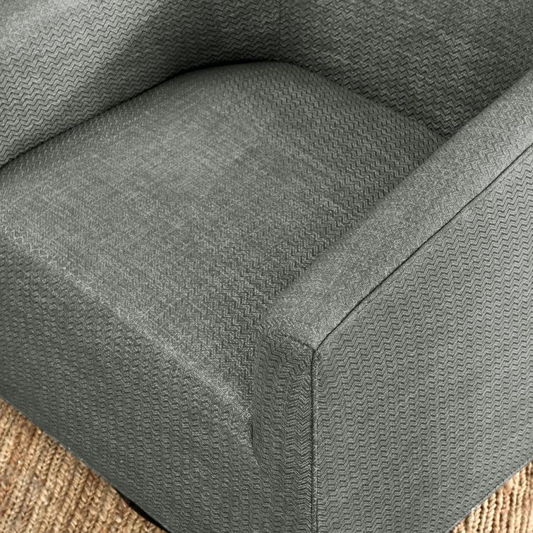 Taupe Twill Handcrafted Swivel Barrel Chair