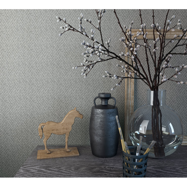 Gray Sisal Weave Texture Non-Pasted Wallpaper Roll