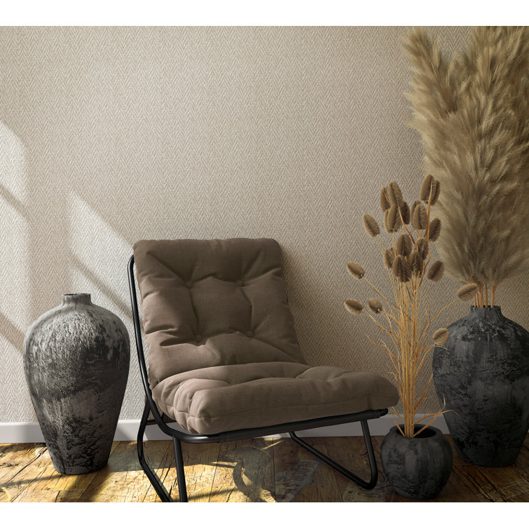 Beige Rattan Texture Non-Pasted Washable Wallpaper Roll