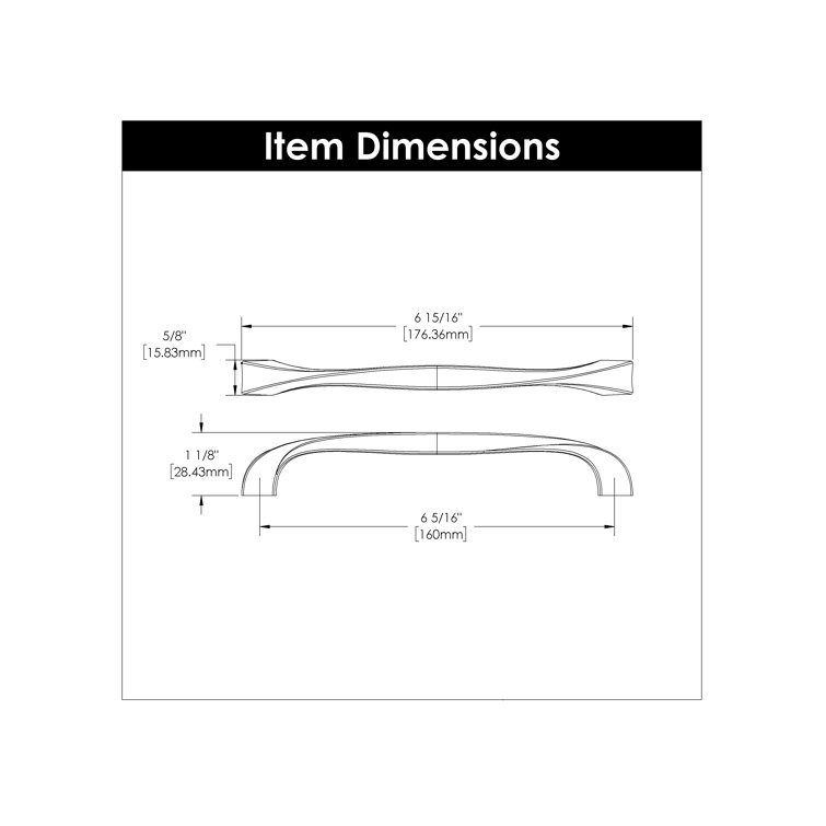 Satin Nickel Brushed Modern Cabinet Bar Pulls 5-Pack