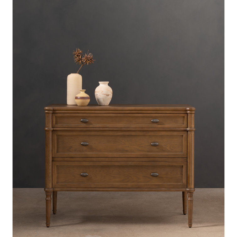 Toasted Oak Solid and Veneer 3-Drawer Dresser