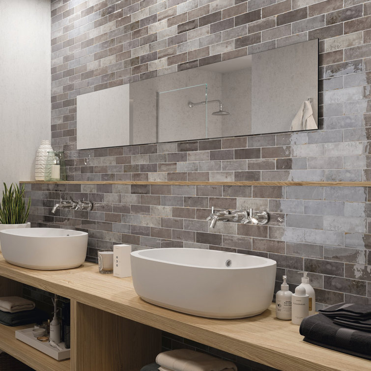 Gray 2" x 6" Zellige Subway Wall Tile