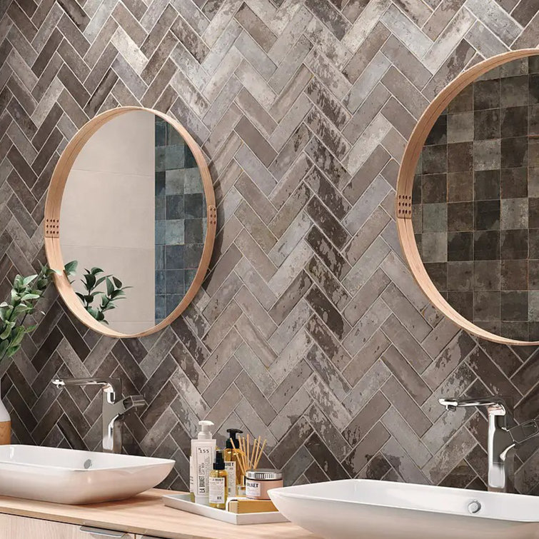 Gray 2" x 6" Zellige Subway Wall Tile