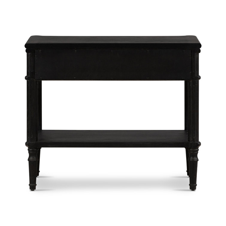 Tacorey Rustic Black Solid Oak 1-Drawer Nightstand