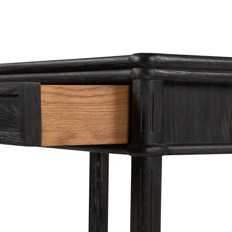 Tacorey Rustic Black Solid Oak 1-Drawer Nightstand