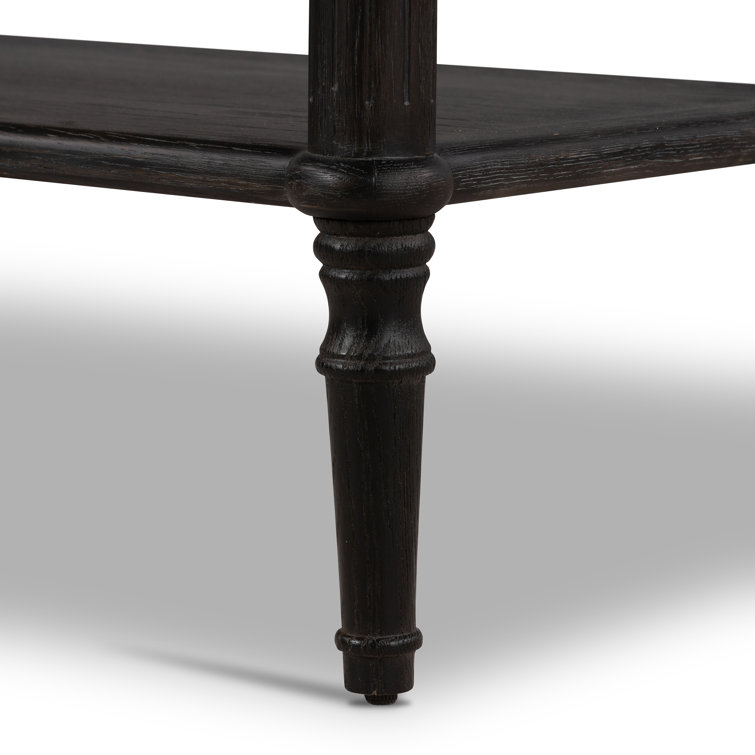 Tacorey Rustic Black Solid Oak 1-Drawer Nightstand