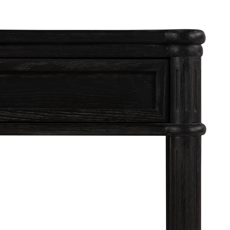 Tacorey Rustic Black Solid Oak 1-Drawer Nightstand