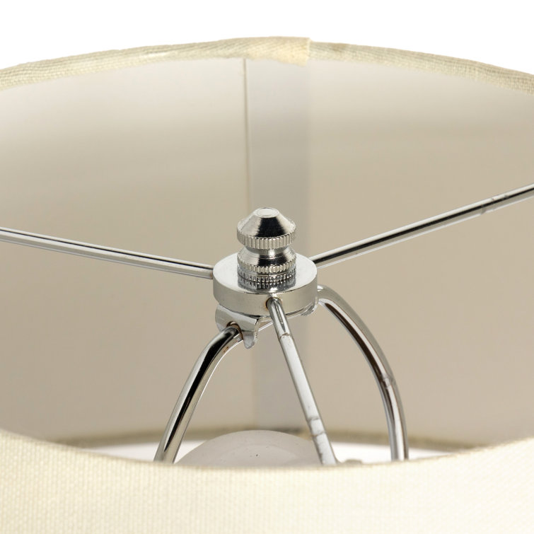 Dark Sand Ceramic Table Lamp with Ivory Shade