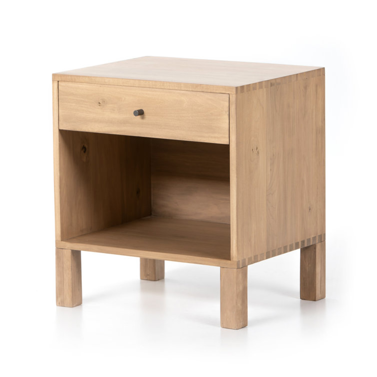 Dry Wash Poplar 1-Drawer Contemporary Nightstand