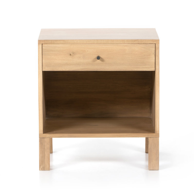 Dry Wash Poplar 1-Drawer Contemporary Nightstand
