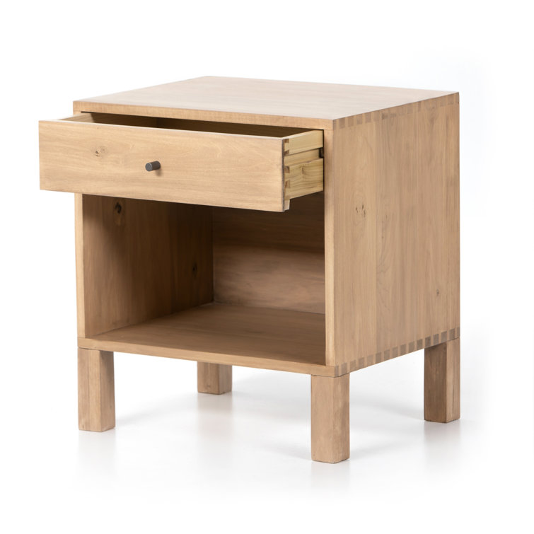 Dry Wash Poplar 1-Drawer Contemporary Nightstand