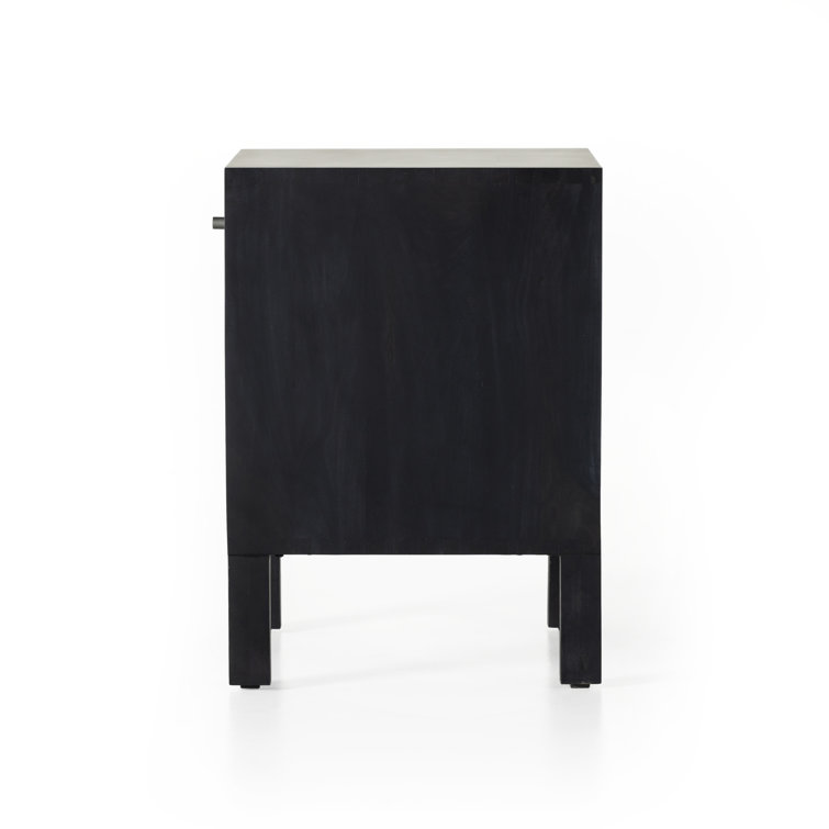 Isador Contemporary Black Solid Poplar 1-Drawer Nightstand