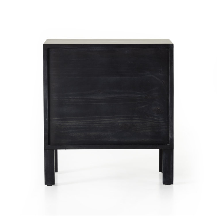 Isador Contemporary Black Solid Poplar 1-Drawer Nightstand