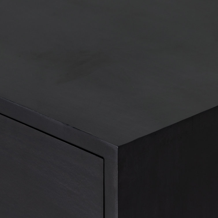 Isador Contemporary Black Solid Poplar 1-Drawer Nightstand