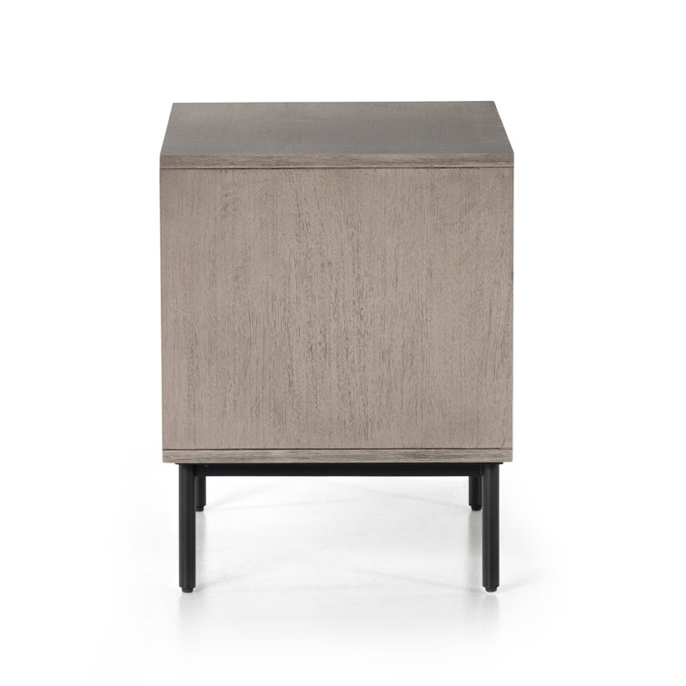 Carly Contemporary 24" Black and Gray 2-Drawer Nightstand