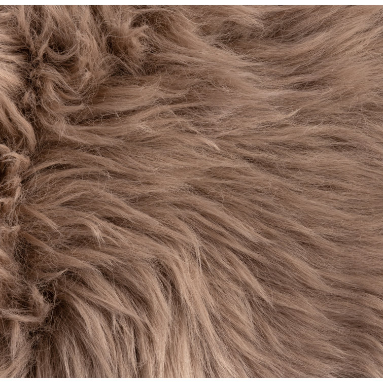 Taupe Sheepskin 48" Lumbar Pillow
