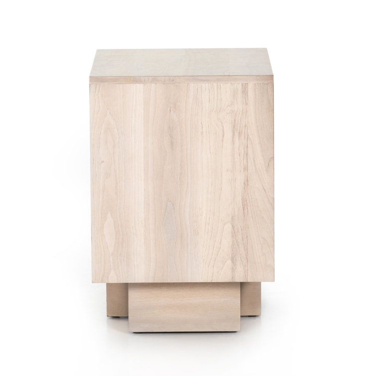 Ashen Walnut and Mahogany 24" Modern Nightstand with Drawer and Shelf
