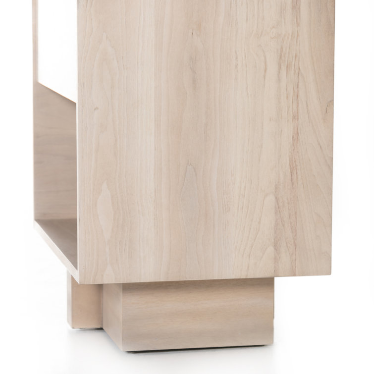 Ashen Walnut and Mahogany 24" Modern Nightstand with Drawer and Shelf