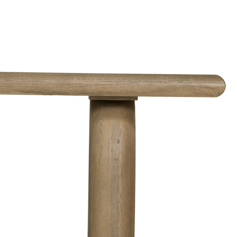 Fen Solid Mindi Wood Sled-Leg Dining Bench