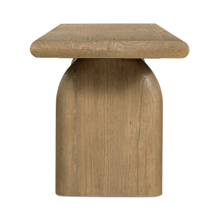Fen Solid Mindi Wood Sled-Leg Dining Bench