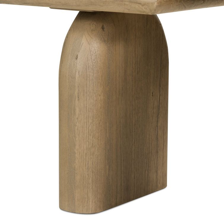 Fen Solid Mindi Wood Sled-Leg Dining Bench