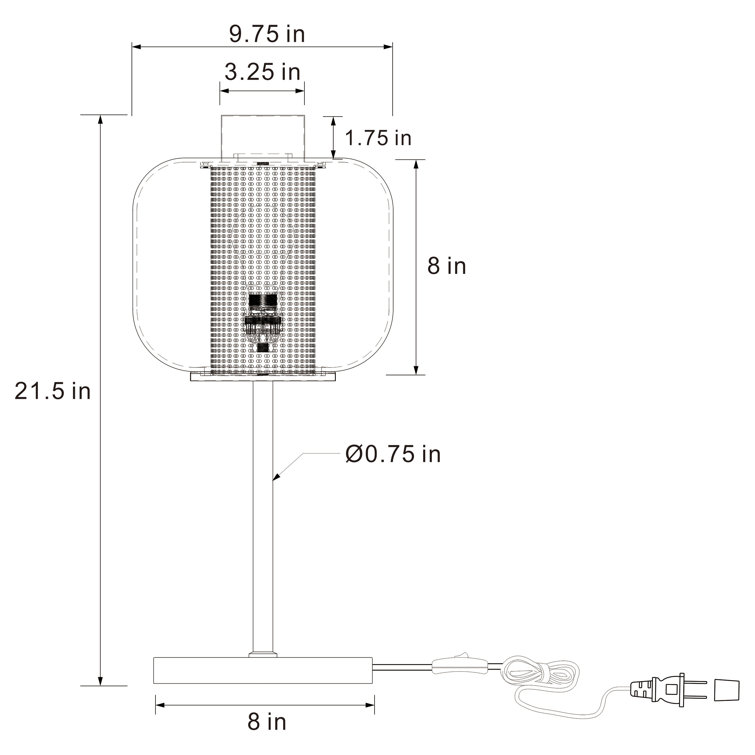 Black Iron Table Lamp with Clear Glass Shade