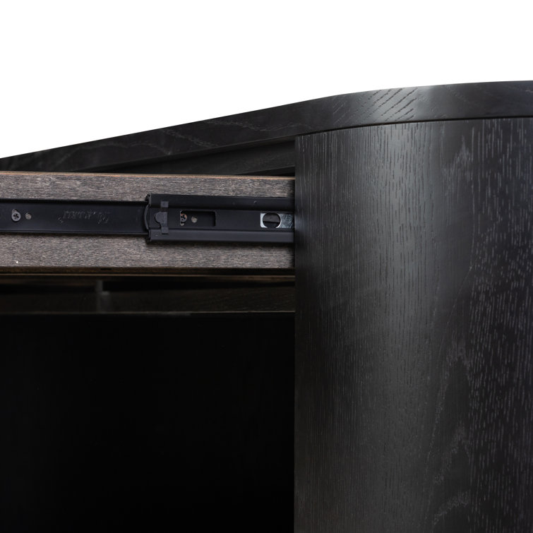 Ebony Oak Veneer Adjustable Height Writing Desk with Drawer