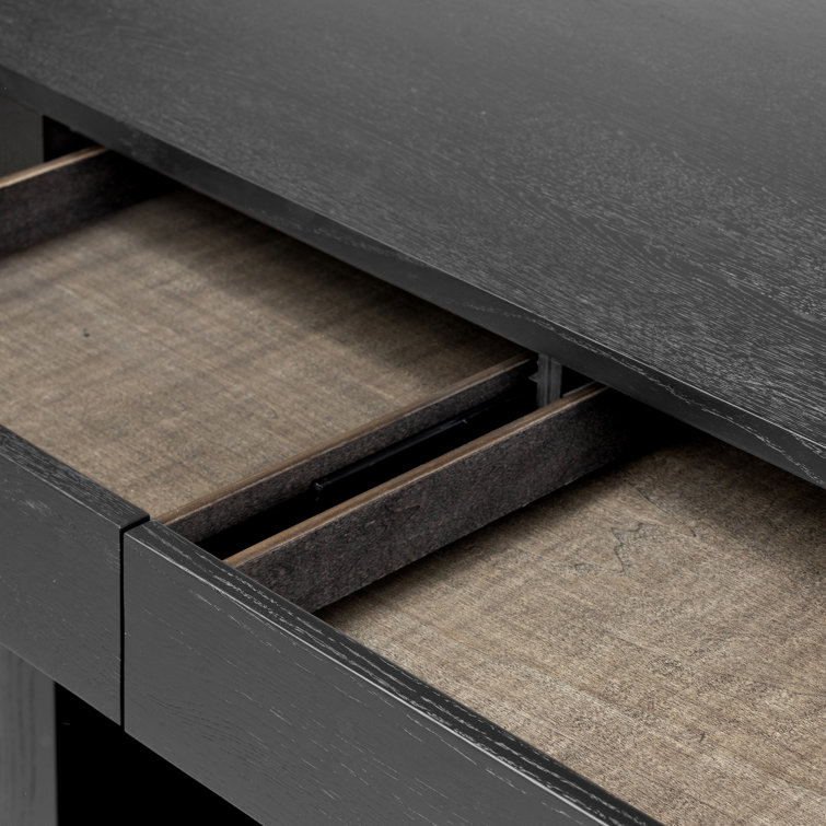 Ebony Oak Veneer Adjustable Height Writing Desk with Drawer