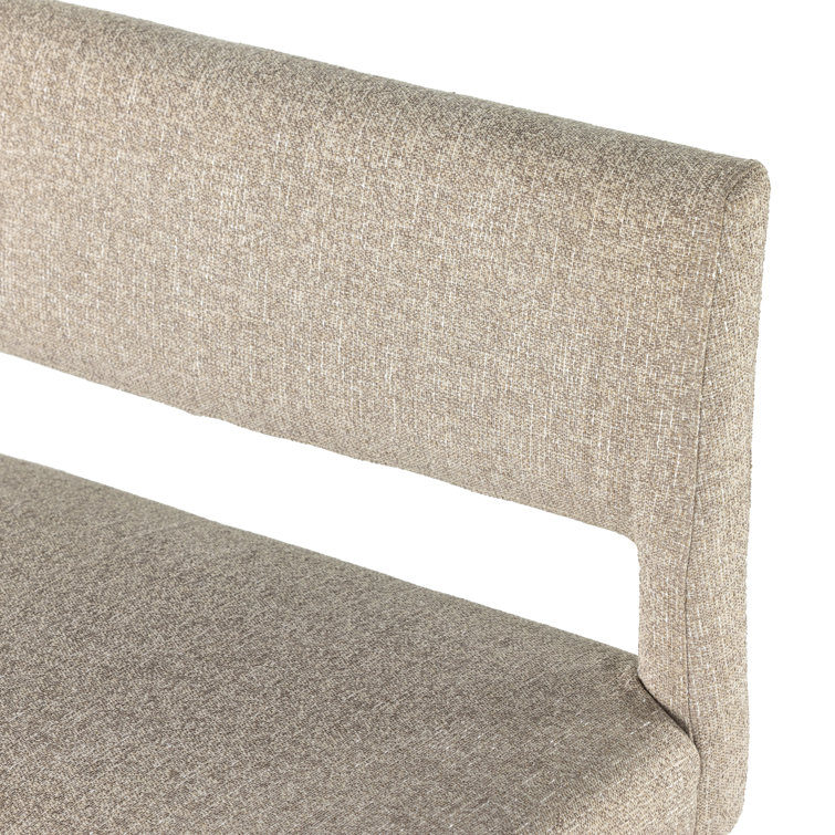 Joseph Gray Upholstered Dining Bench with Nettlewood Legs