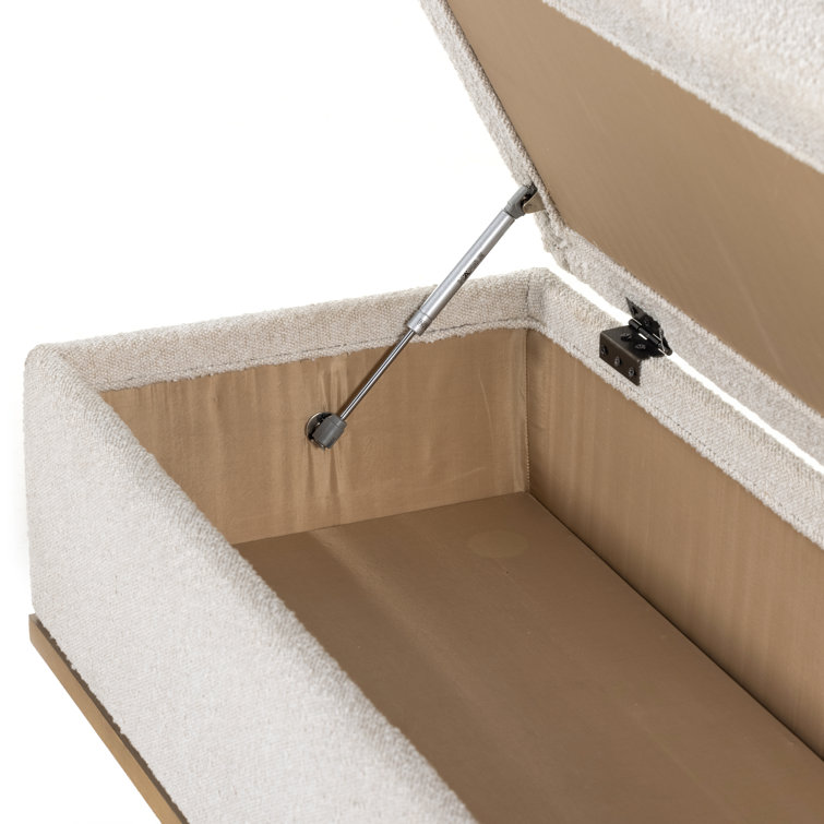 Contemporary White Oak Upholstered Storage Bench