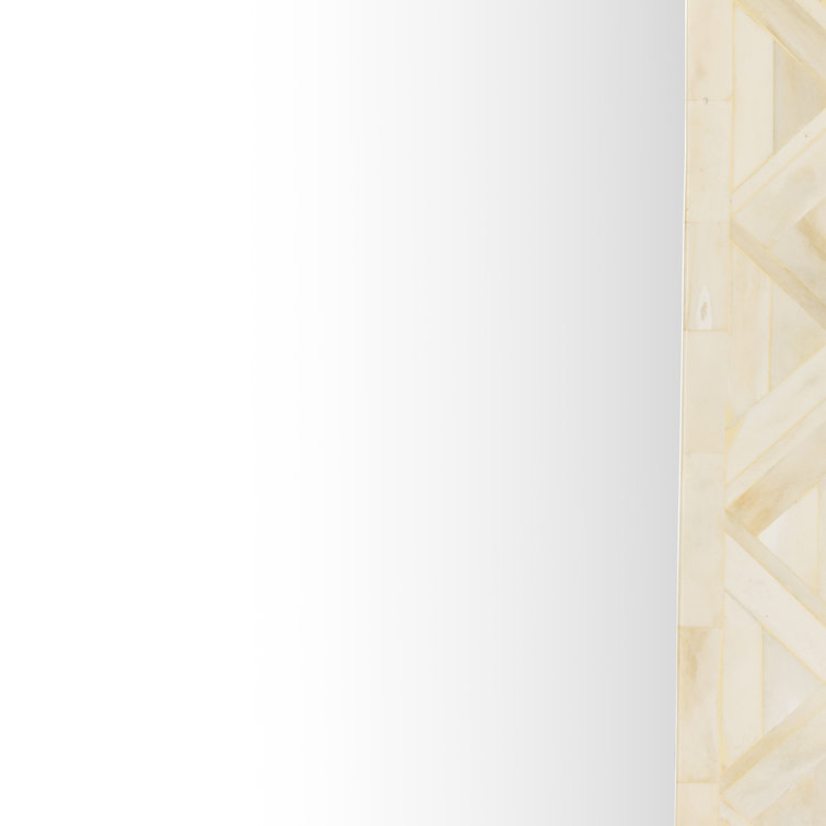 Rectangular White Bone and Iron Floor Mirror