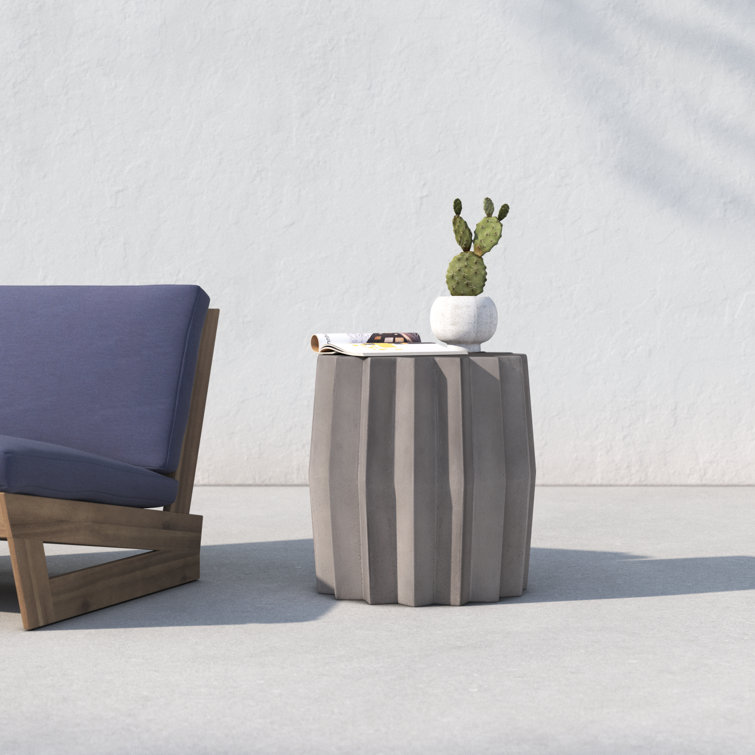 Everett Octagonal Dark Grey Concrete Outdoor Side Table