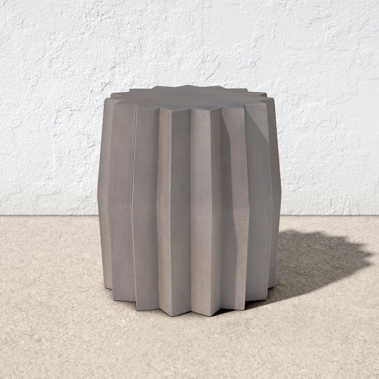 Everett Octagonal Dark Grey Concrete Outdoor Side Table
