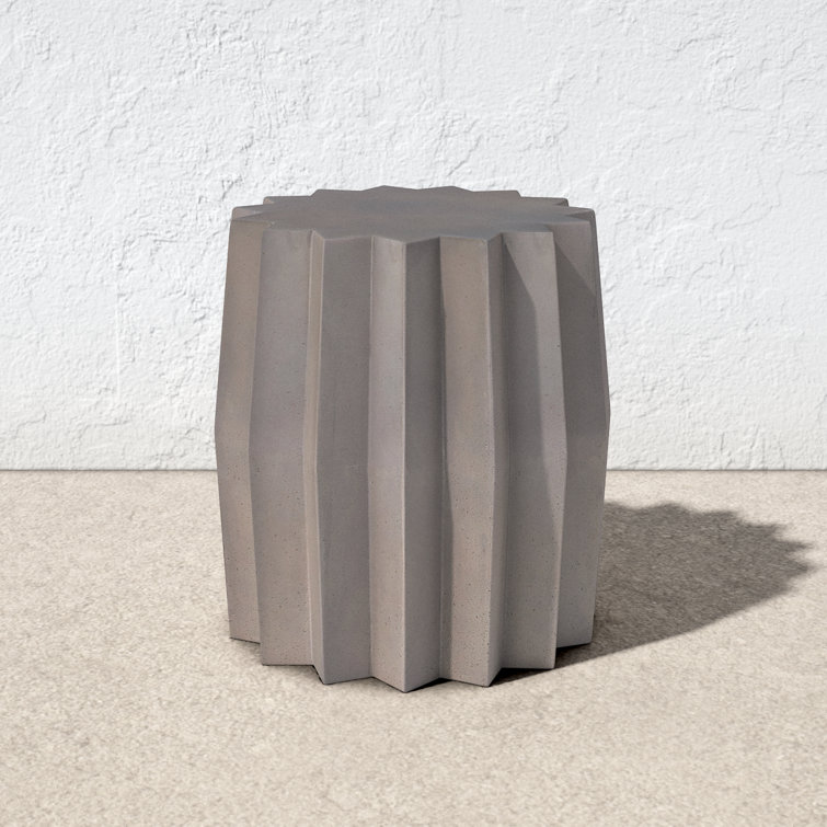 Everett Octagonal Dark Grey Concrete Outdoor Side Table